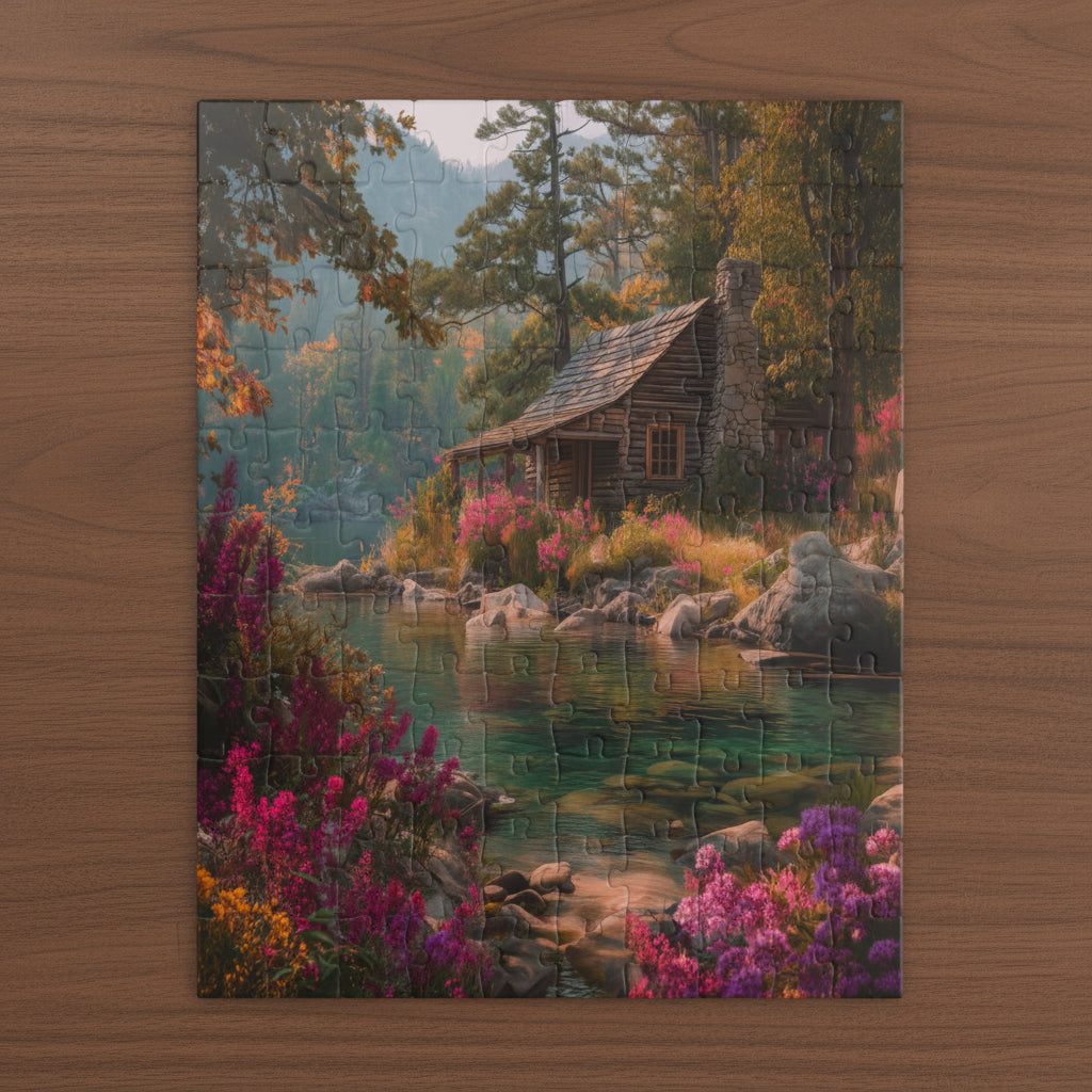 Scenic Lakeside Cabin Jigsaw Puzzle — 110/252/529/1014 pcs