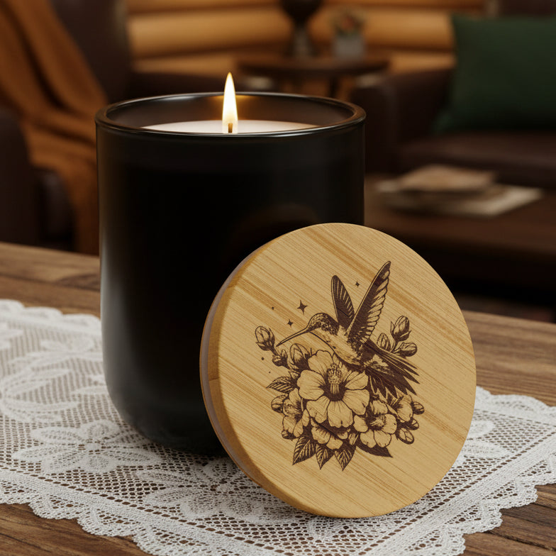 Wildwood Valley Hummingbird 14oz Engraved Soy Candle |  Scented Gift Candle