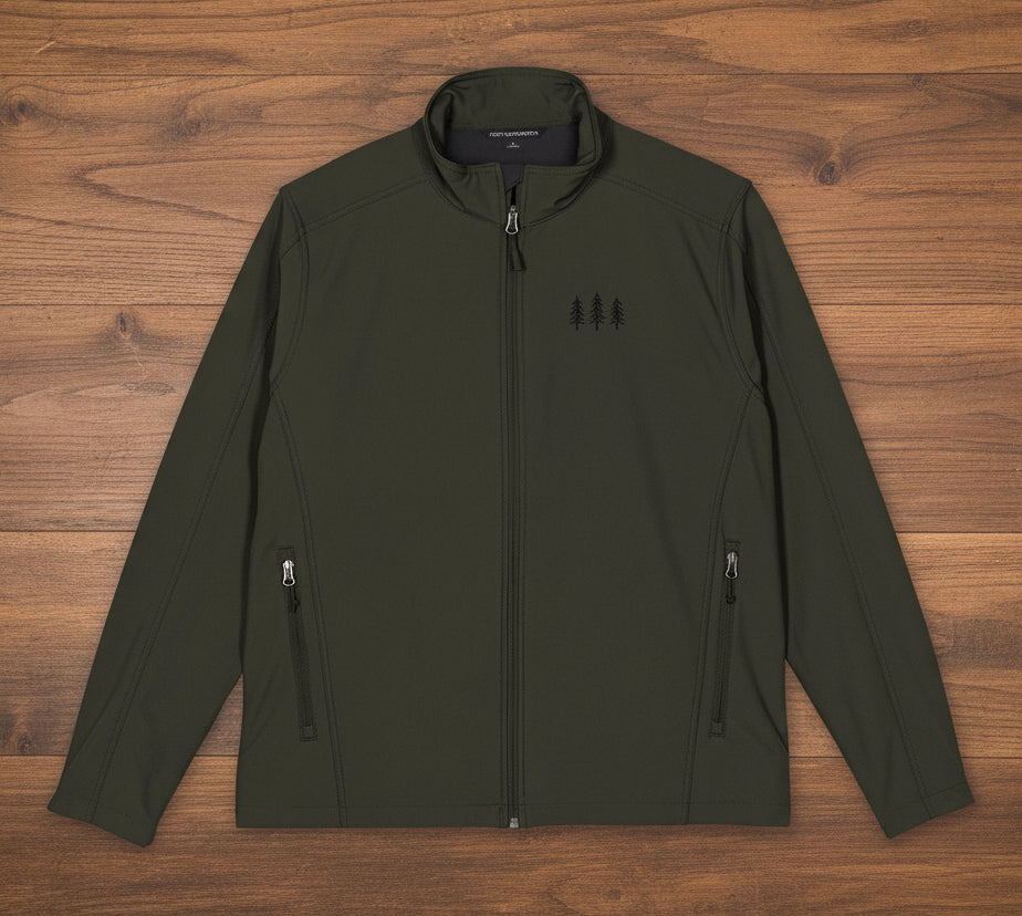 Men's Pine Embroidered Soft Shell Jacket