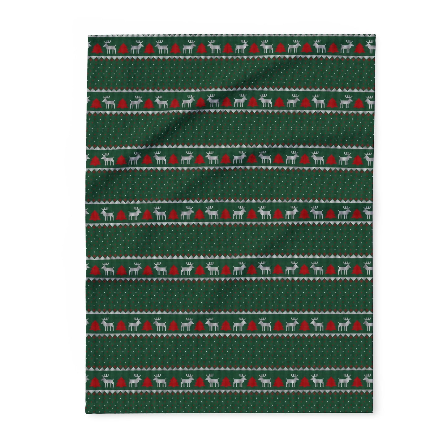 Fair Isle Reindeer Christmas Holiday Fleece Blanket