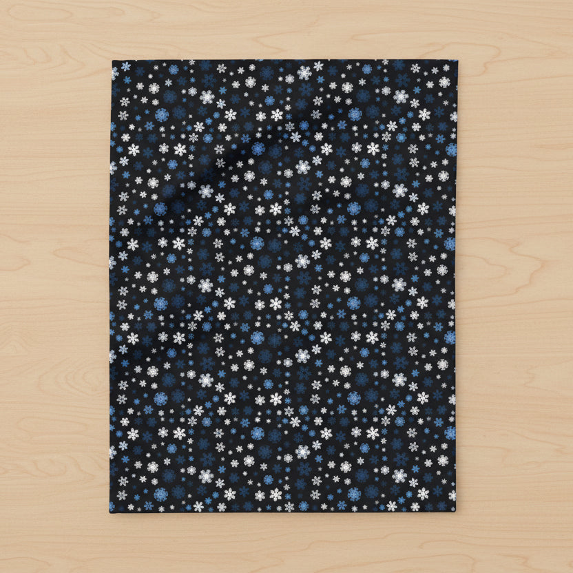 Blue Snowflakes Arctic Fleece Blanket