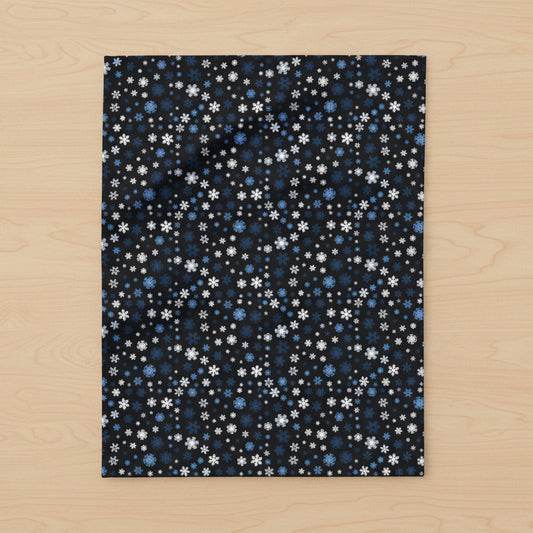 Blue Snowflakes Arctic Fleece Blanket