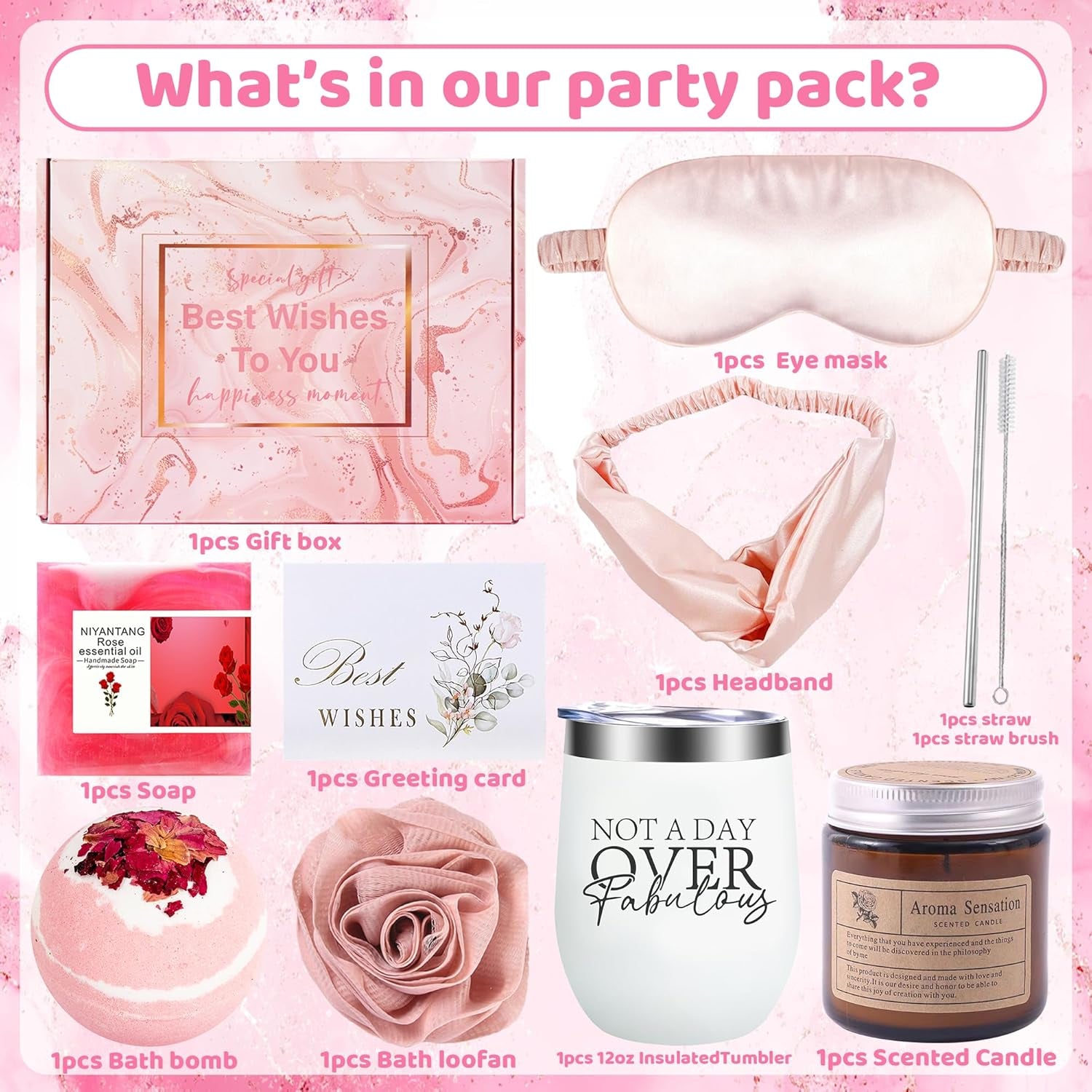 Self Care Gifts for Women - Birthday Gifts for Women Mother'S Day Gifts for Her Thinking of You Gifts Unique Get Well Soon Presents Relaxing Spa Gift Basket for Her Bestie Sister Mom Gifts for All