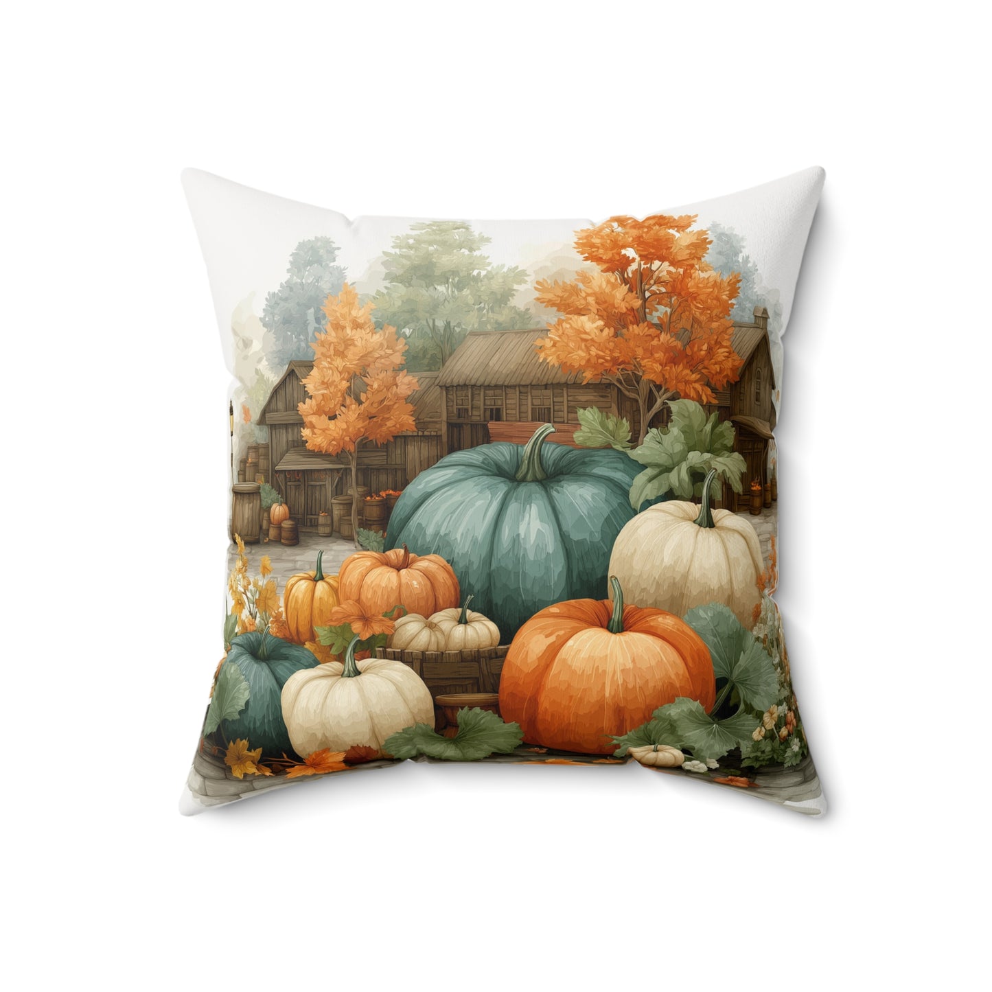 Pumpkin Harvest Faux Suede Pillow