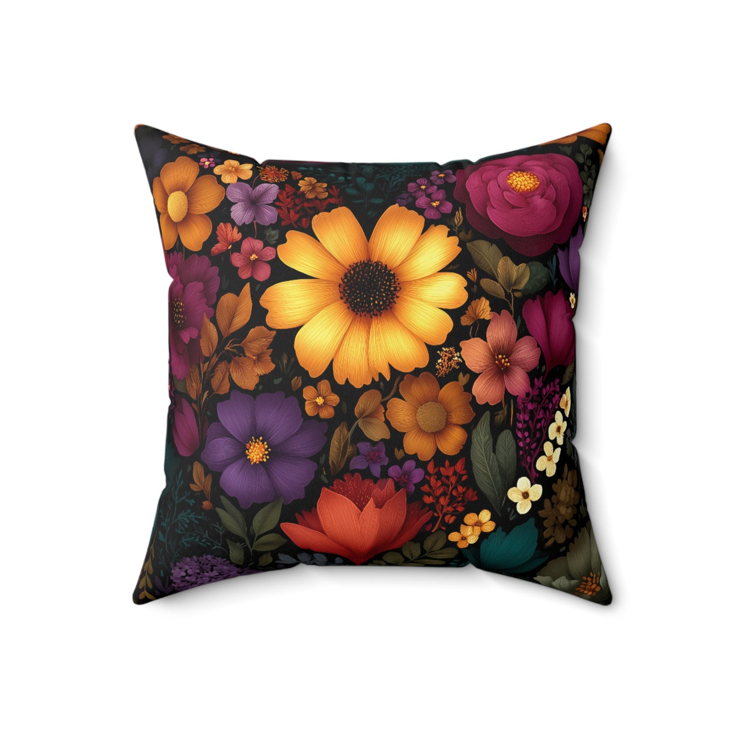 Twilight Garden Faux Suede Pillow