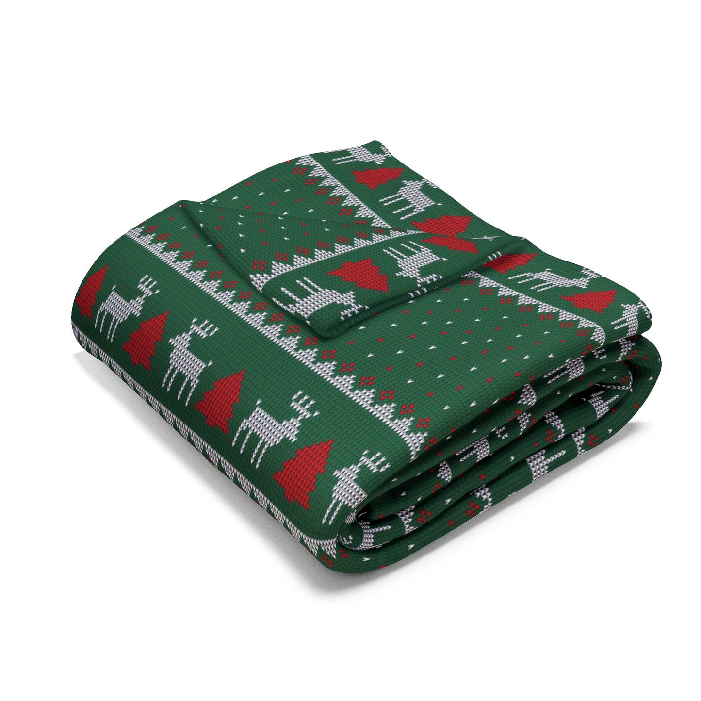 Fair Isle Reindeer Christmas Holiday Fleece Blanket