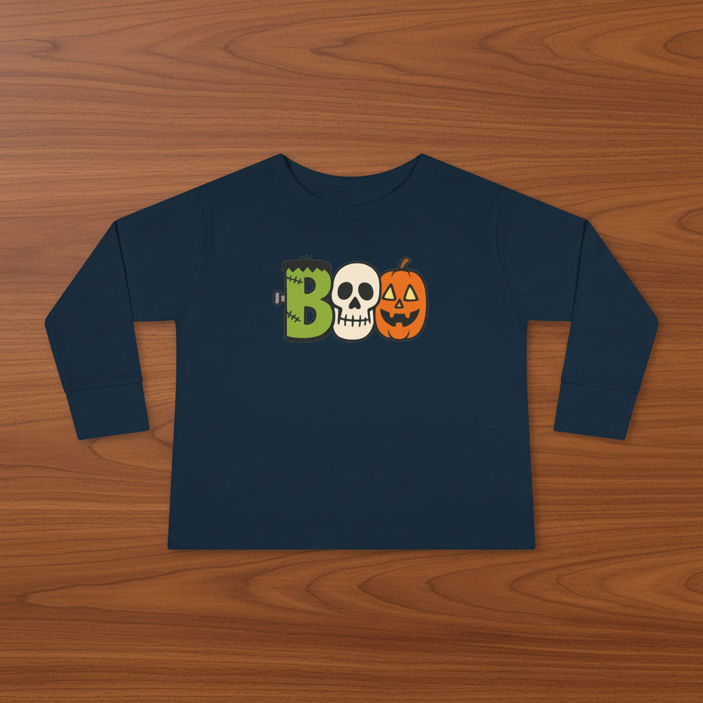 Boo Halloween Toddler Long Sleeve Tee