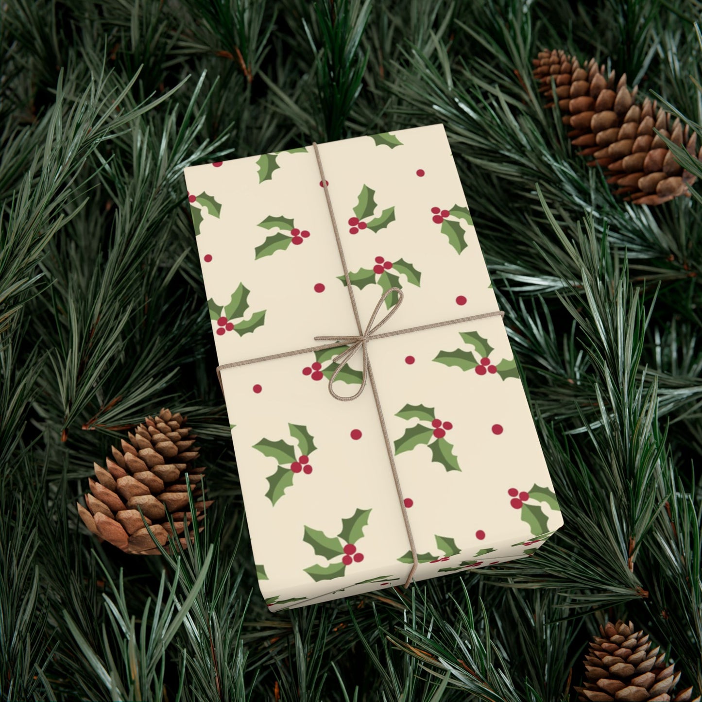Holly & Berries Christmas Gift Wrap Paper