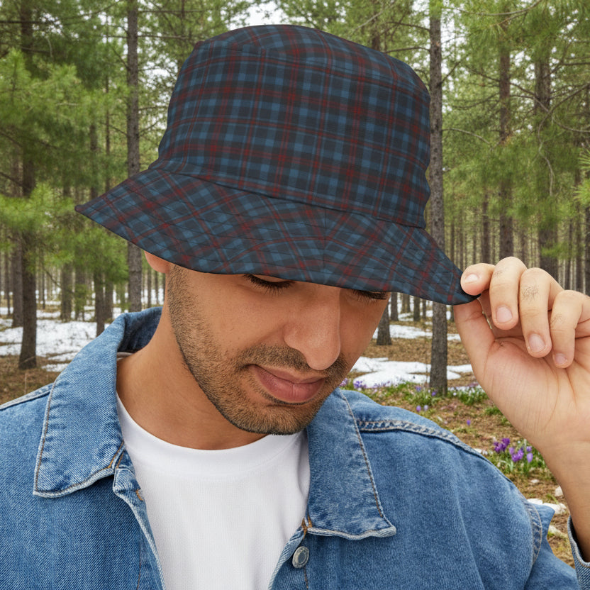Highland Hearth Blue Plaid Bucket Hat