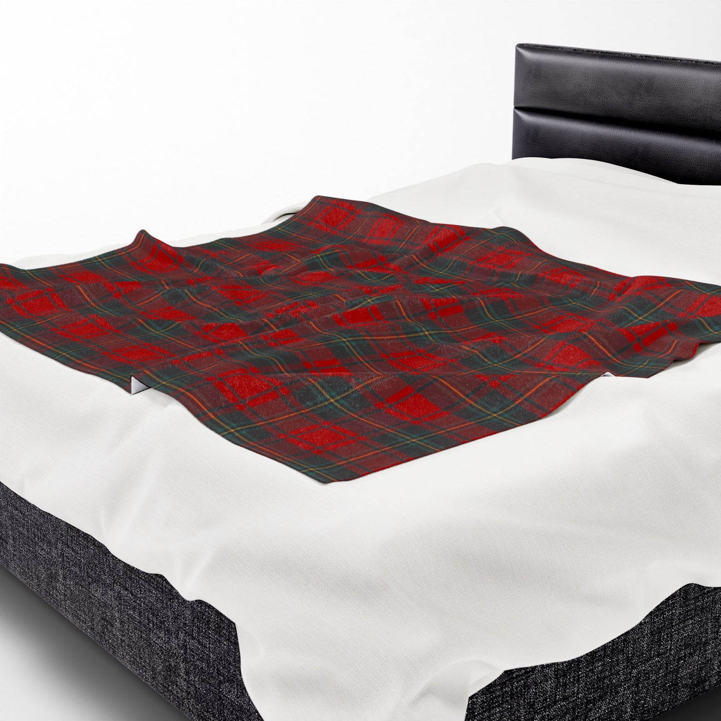 Red Plaid Velveteen Plush Blanket