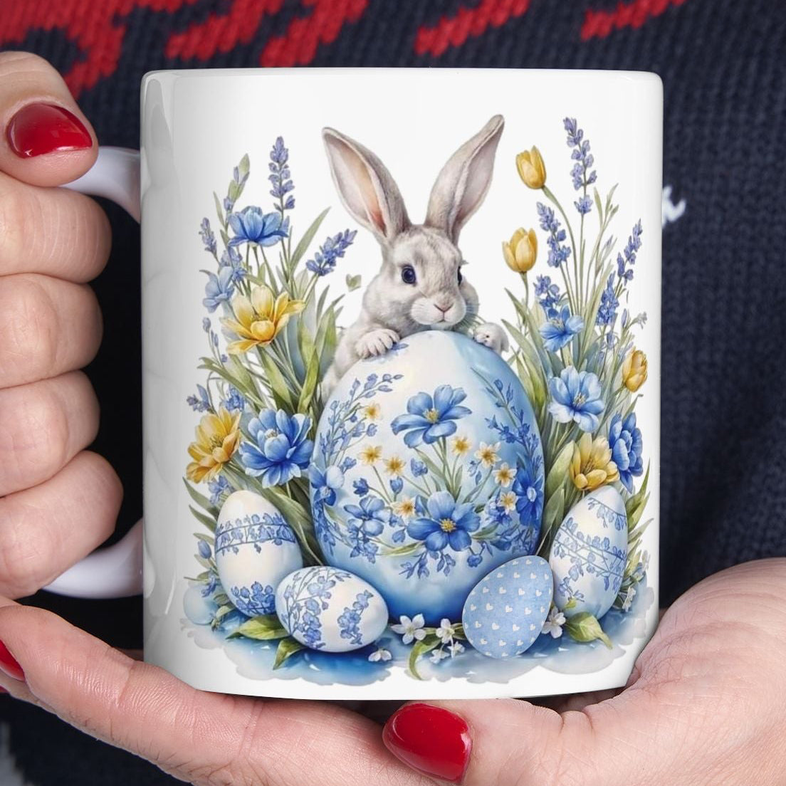 Easter Floral Bunny 11oz Mug