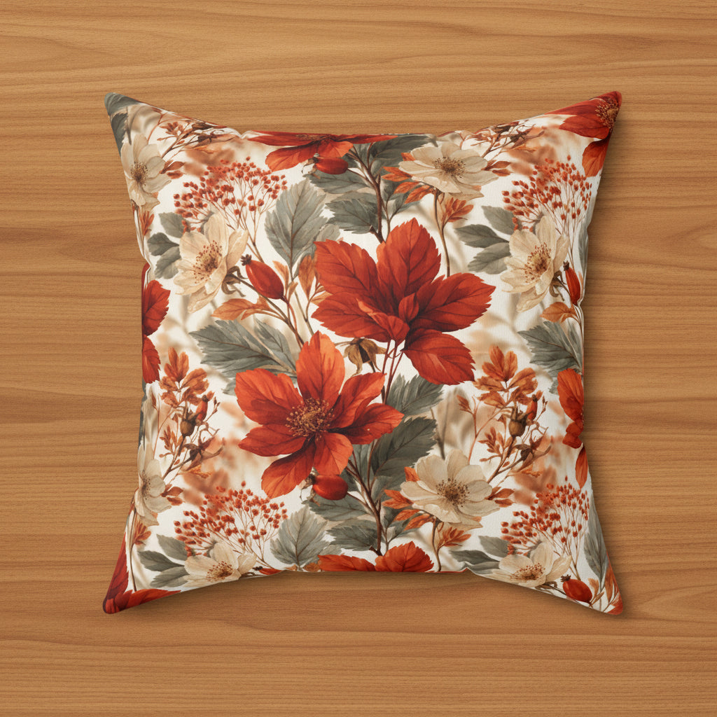 Autumn Foliage Faux Suede Pillow