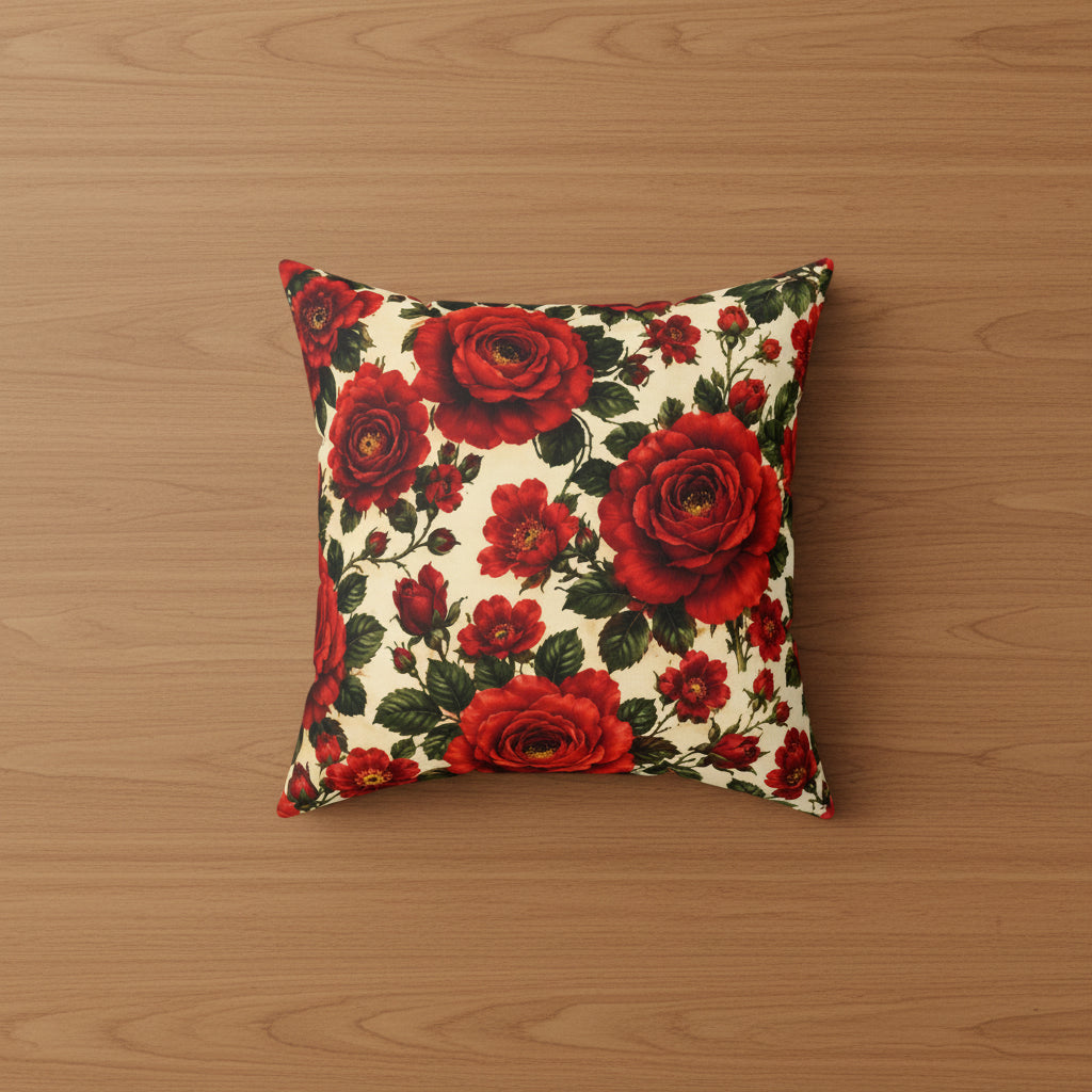 Riverfront Roses Faux Suede Pillow