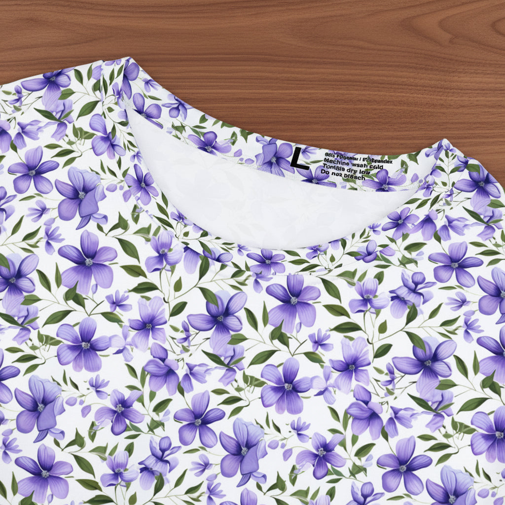 Violet Vines Short Sleeve Shirt