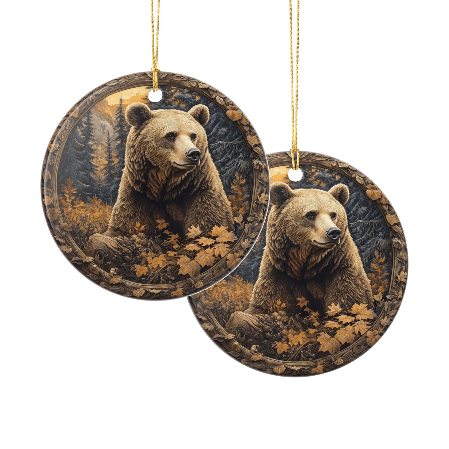 Grizzly Bear Christmas Ornament