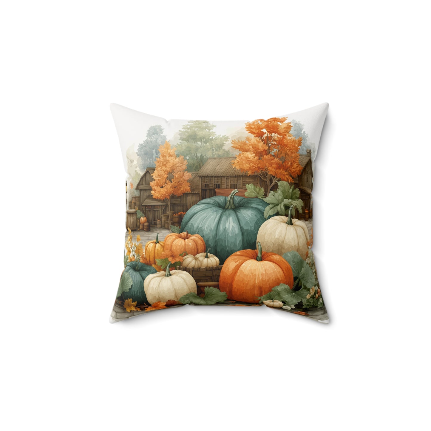 Pumpkin Harvest Faux Suede Pillow