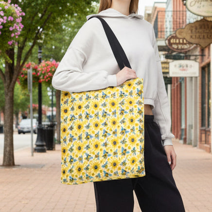 Sunflowers and Bees Tote Bag