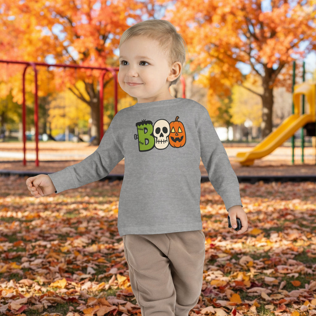 Boo Halloween Toddler Long Sleeve Tee