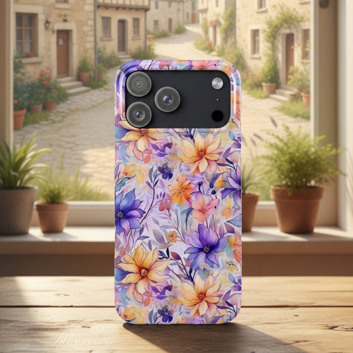 Floral Watercolor Slim Phone Case