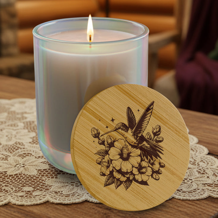 Wildwood Valley Hummingbird 14oz Engraved Soy Candle |  Scented Gift Candle