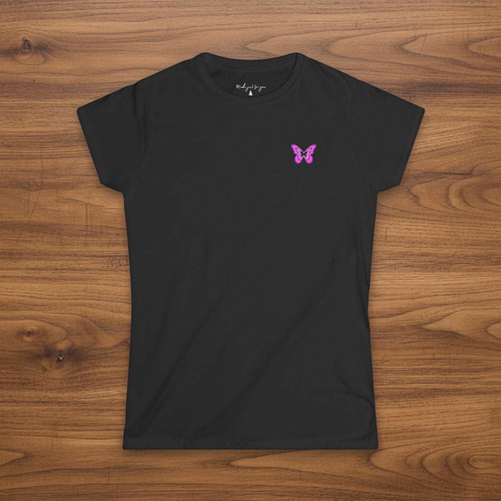Women's Pink Neon Butterfly Tee