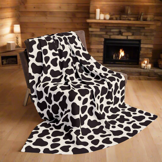 Cow Cattle Animal Print Arctic Fleece Blanket