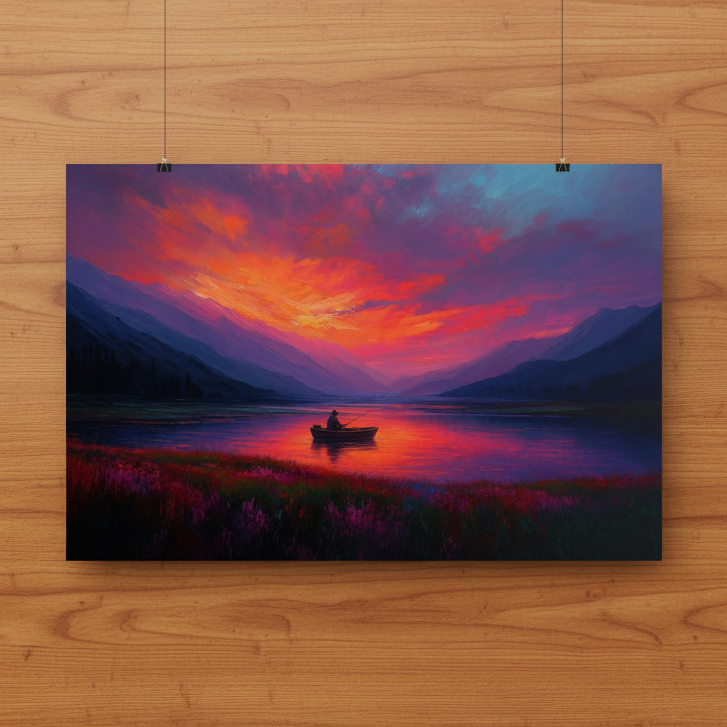 Sunset Lake Poster