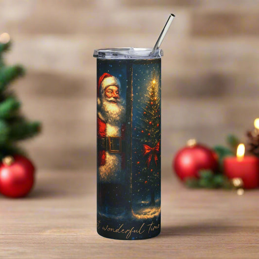 Vintage Christmas Window 20oz Stainless Steel Tumbler