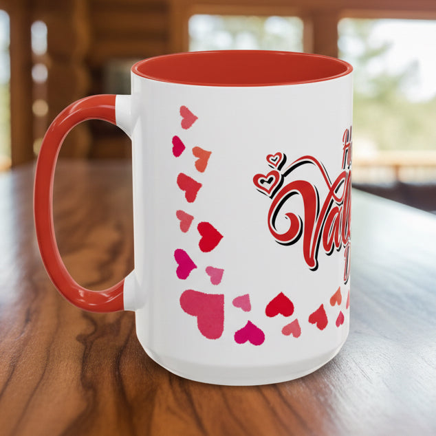 Happy Valentine's Day 15oz Red Accent Mug