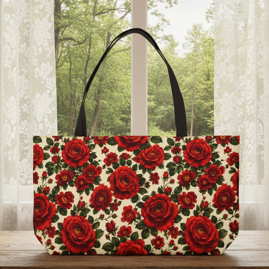Riverfront Roses Floral Weekender Tote Bag
