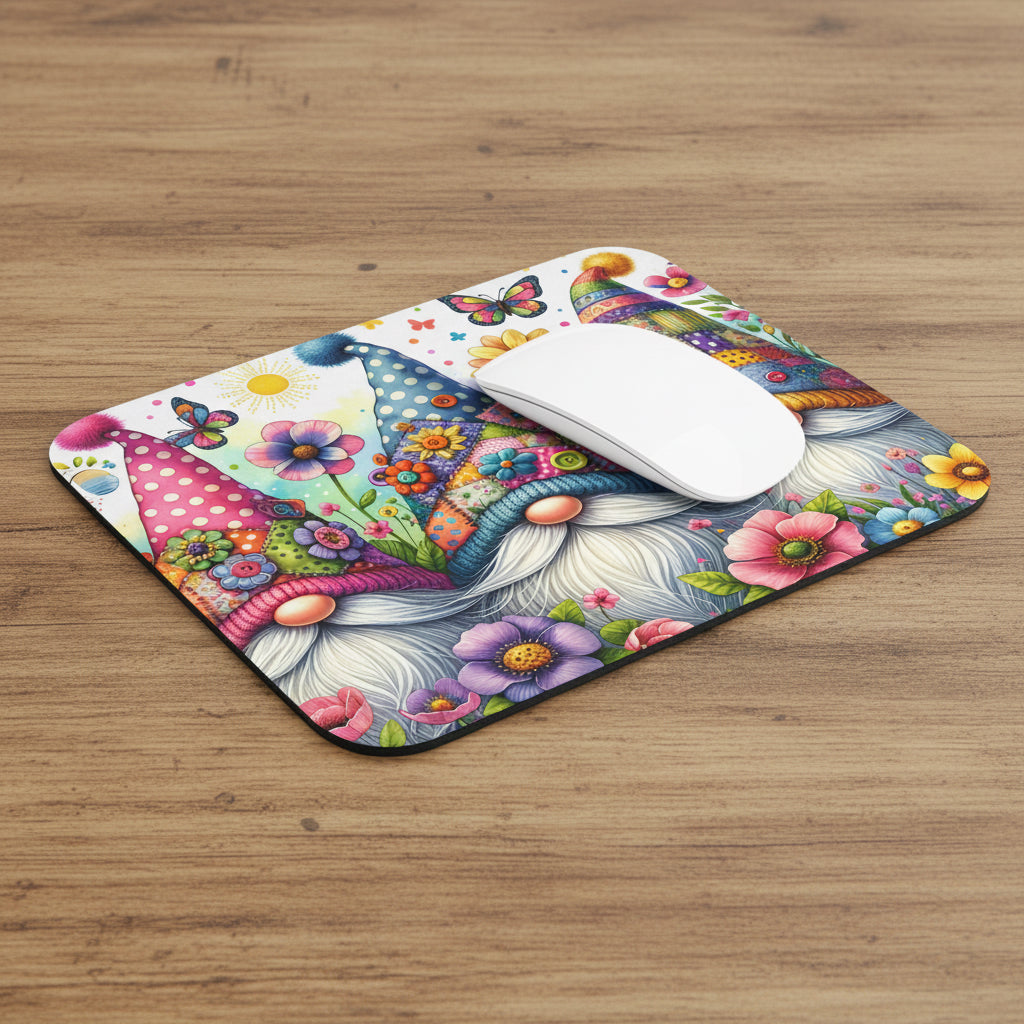 Whimsical Garden Gnomes Mouse Pad