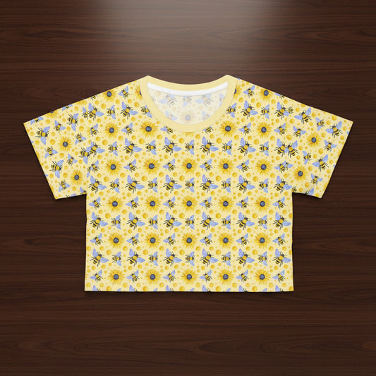 Sunflowers and Bees Crop Tee