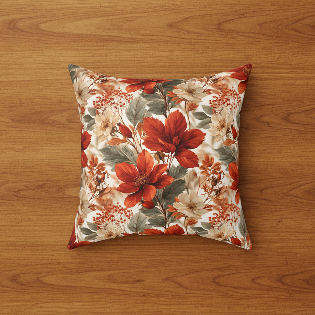 Autumn Foliage Faux Suede Pillow