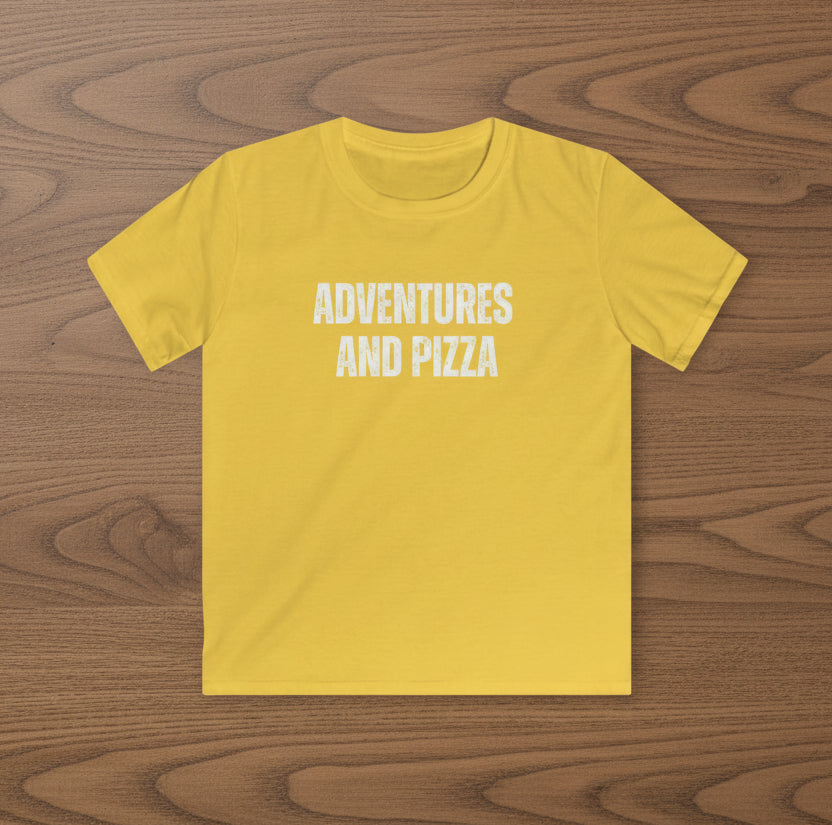 Adventures and Pizza Kids Softstyle T-Shirt