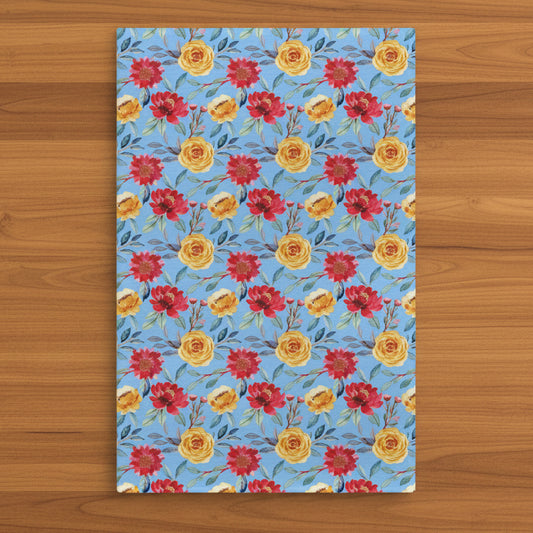 Blue Floral Microfiber Kitchen Towel