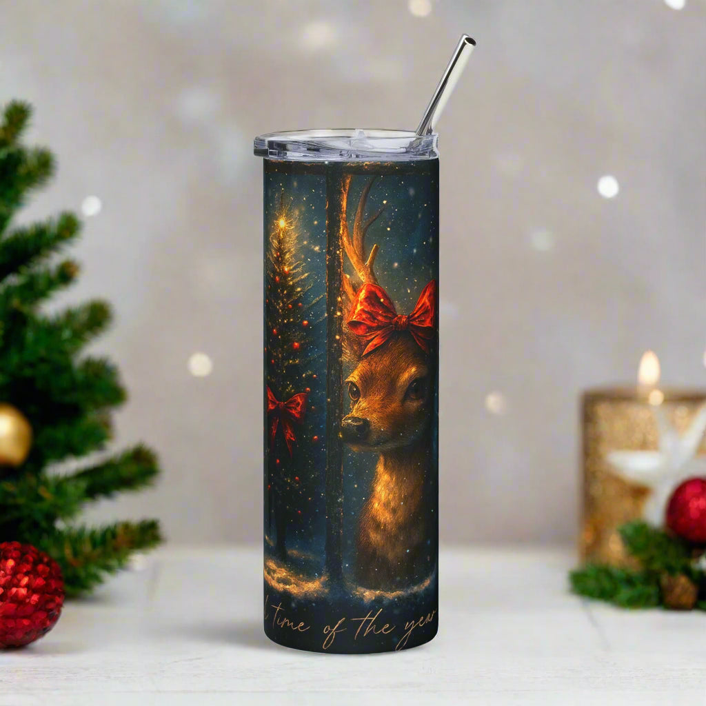 Vintage Christmas Window 20oz Stainless Steel Tumbler