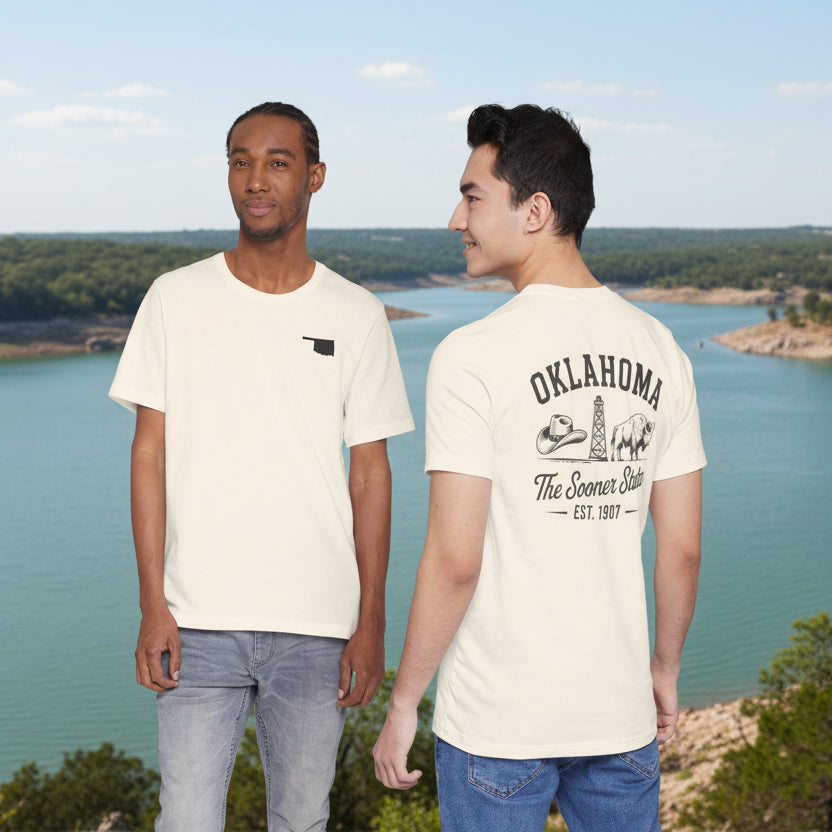Oklahoma 'The Sooner State' Front & Back Graphic Tee