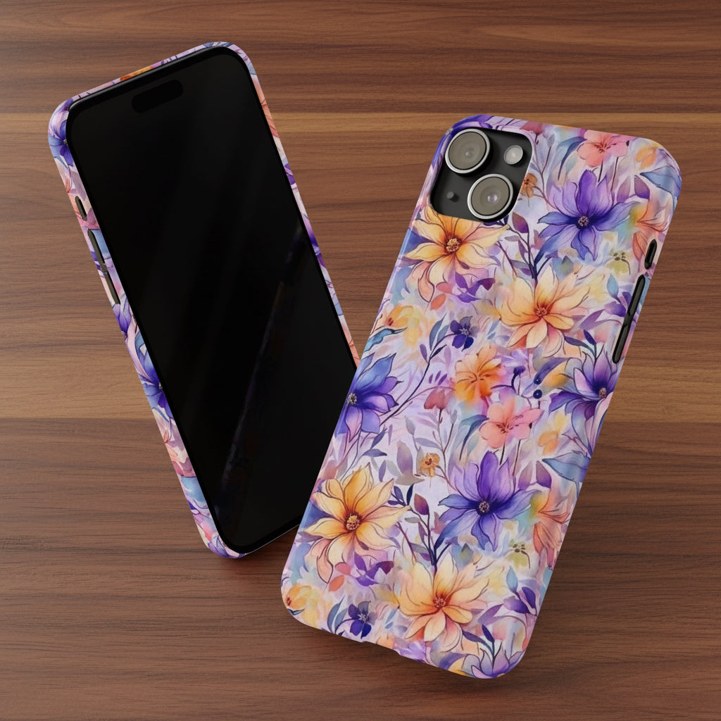 Floral Watercolor Slim Phone Case