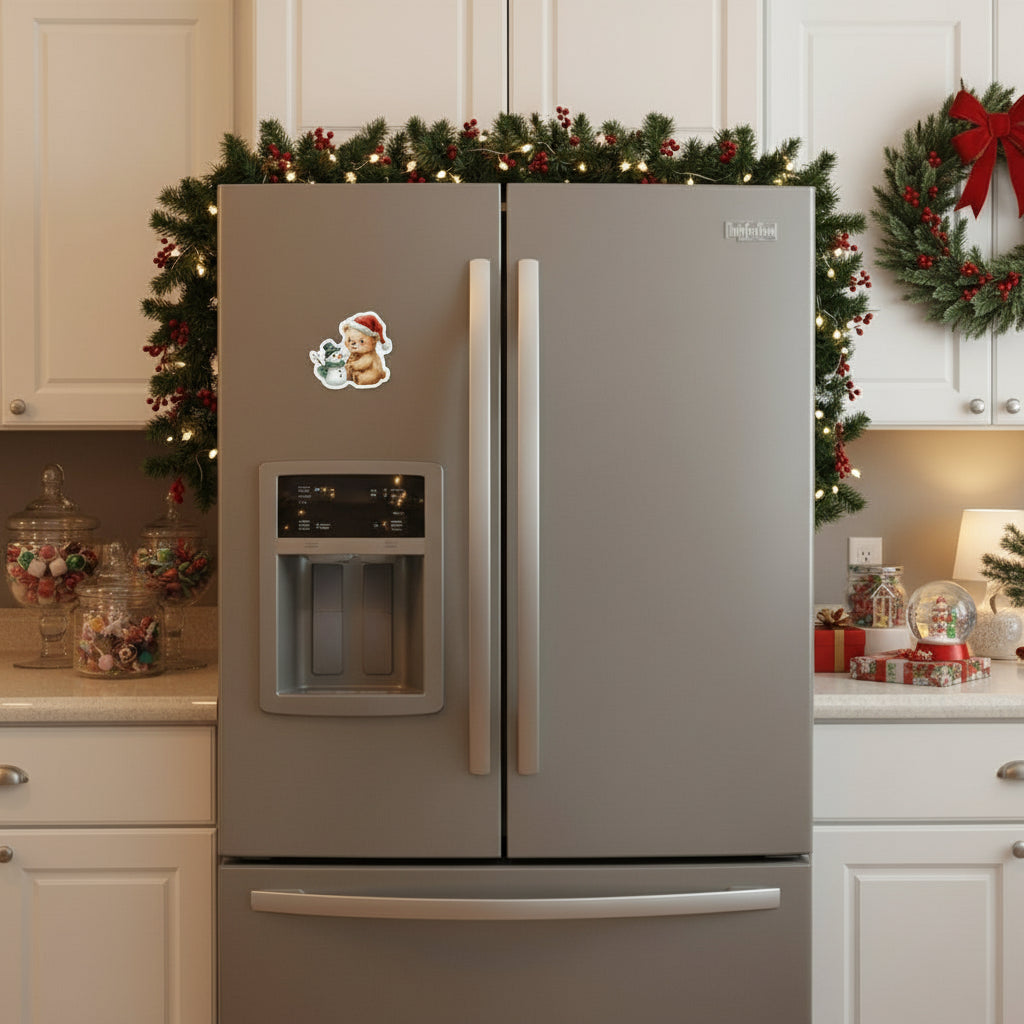 Christmas Bear & Snowman Magnet