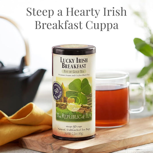 – Lucky Irish Breakfast Black Tea Bags, Naturally Caffeinated, 50 Servings