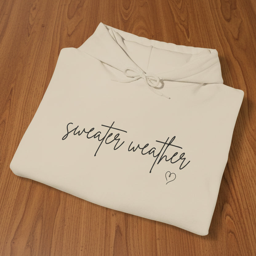 Sweater Weather Hoodie with Heart accent sleeve
