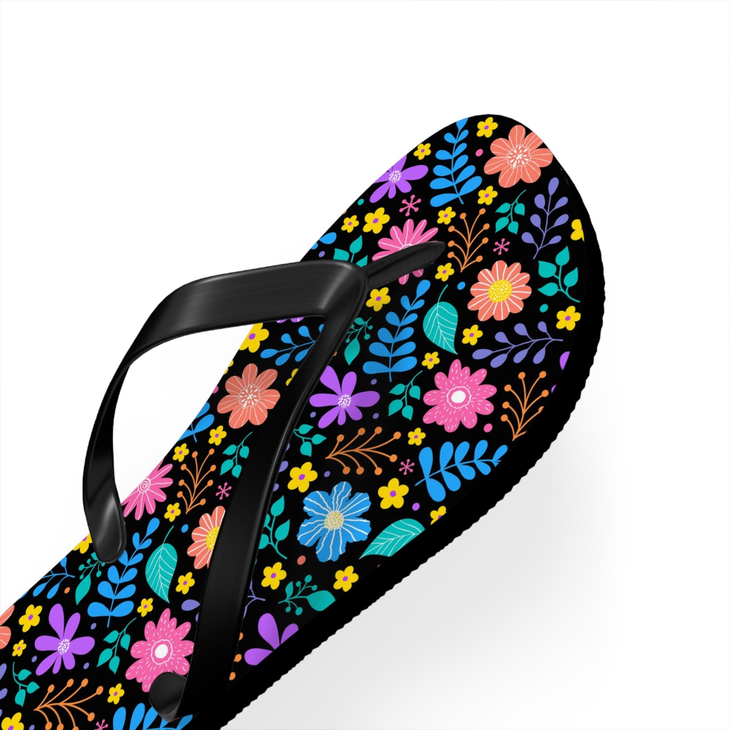 Floral Pattern Flip Flops — Bright Spring Garden Beach Sandals