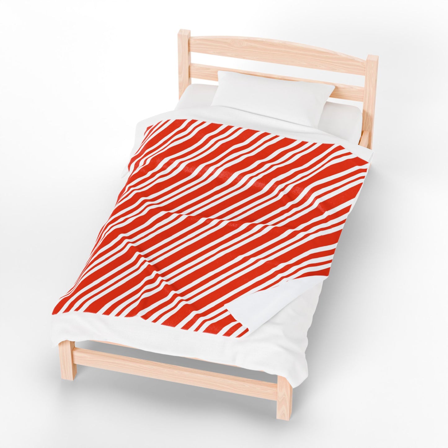 Candy Cane Stripe Velveteen Plush Blanket