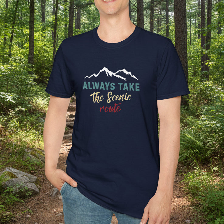 Always Take The Scenic Route Mountain Travel Tee