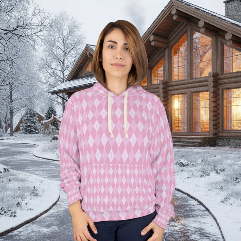 Pink Argyle Hoodie