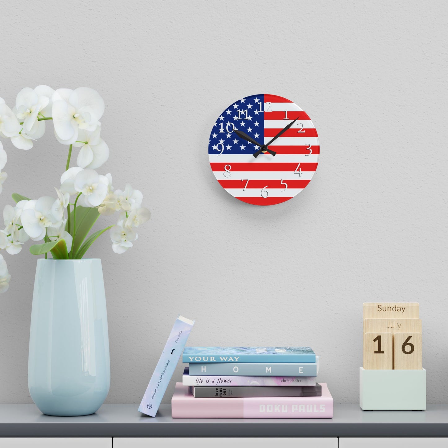 American Flag Acrylic Wall Clock