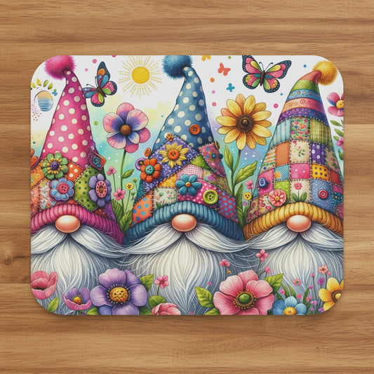 Whimsical Garden Gnomes Mouse Pad