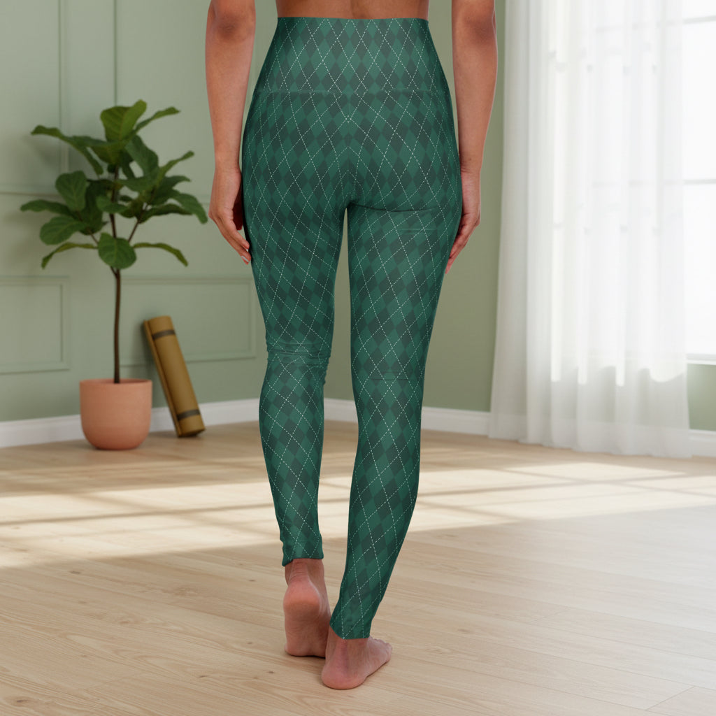 Green Argyle Leggings