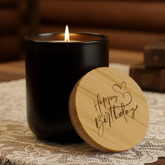 Happy Birthday 14oz Engraved Soy Candle | Scented Gift Candle