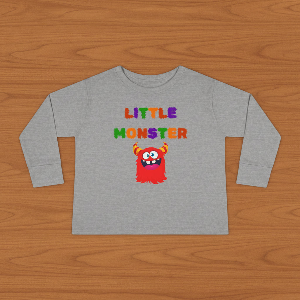 Little Red Monster Toddler Long Sleeve Tee